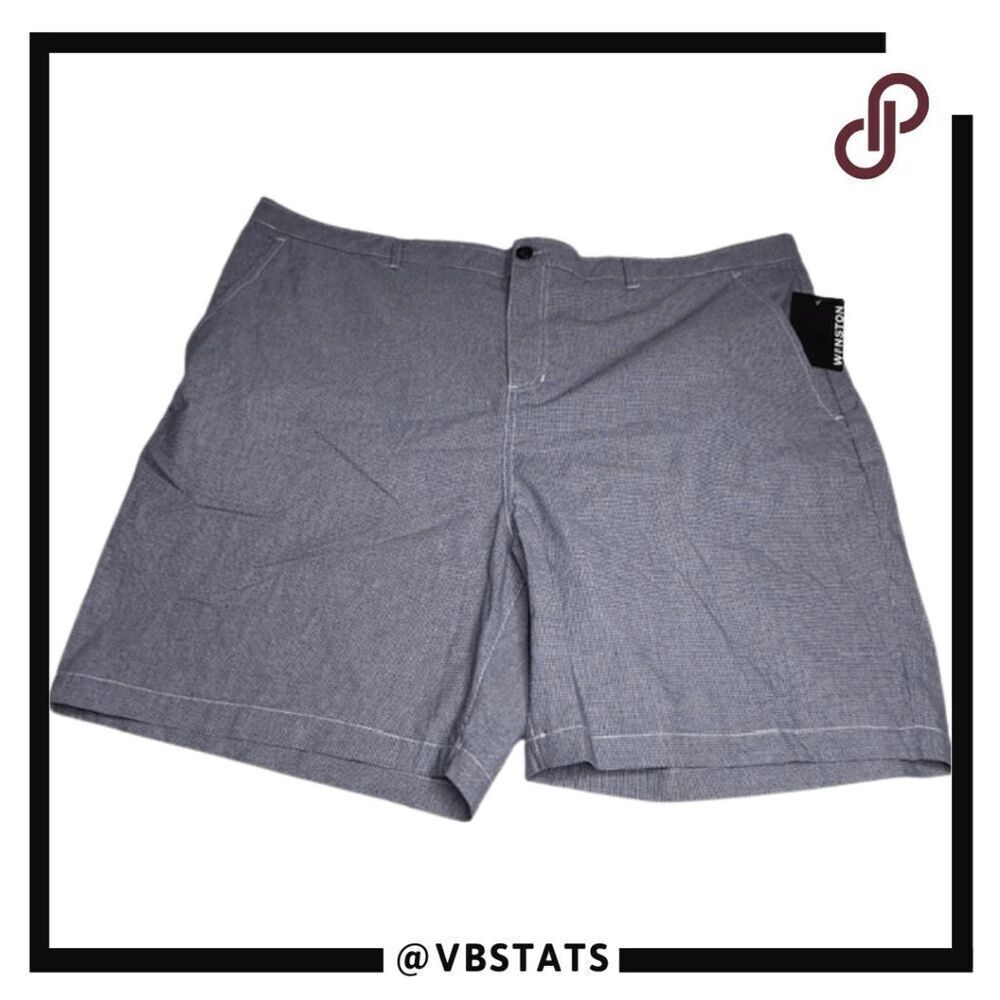 Winston Men's Houndstooth Chino Shorts Black White Size 46 NWT‎